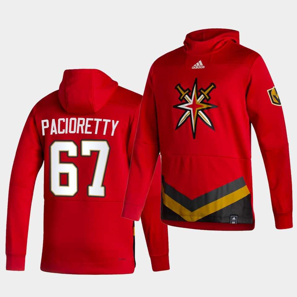 Men Vegas Golden Knights 67 Pacioretty Red NHL 2021 Adidas Pullover Hoodie Jersey